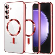 Husa MagSafe pentru Samsung Galaxy S23 FE S711, Techsuit, Luxury Crystal, Rosie