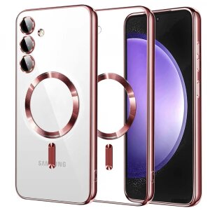 Husa MagSafe pentru Samsung Galaxy S23 FE S711, Techsuit, Luxury Crystal, Roz