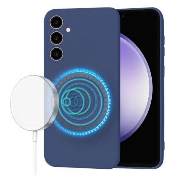 Husa MagSafe pentru Samsung Galaxy S23 FE S711, Techsuit, SoftFlex, Bleumarin