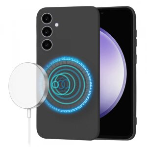 Husa MagSafe pentru Samsung Galaxy S23 FE S711, Techsuit, SoftFlex, Neagra