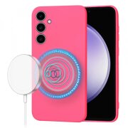 Husa MagSafe pentru Samsung Galaxy S23 FE S711, Techsuit, SoftFlex, Roz Inchis