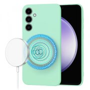 Husa MagSafe pentru Samsung Galaxy S23 FE S711, Techsuit, SoftFlex, Verde