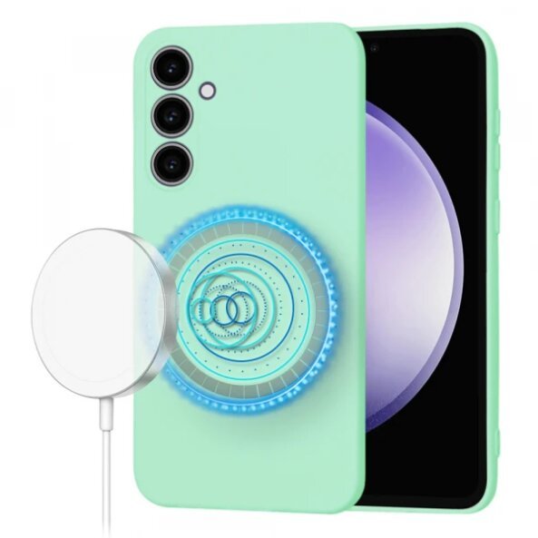 Husa MagSafe pentru Samsung Galaxy S23 FE S711, Techsuit, SoftFlex, Verde