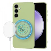 Husa MagSafe pentru Samsung Galaxy S23 FE S711, Techsuit, SoftFlex, Verde Deschis