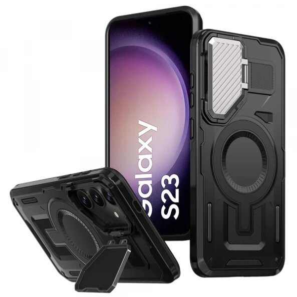 Husa MagSafe pentru Samsung Galaxy S23 S911, Techsuit, CamVault, Neagra