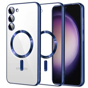 Husa MagSafe pentru Samsung Galaxy S23 S911, Techsuit, Luxury Crystal, Albastra