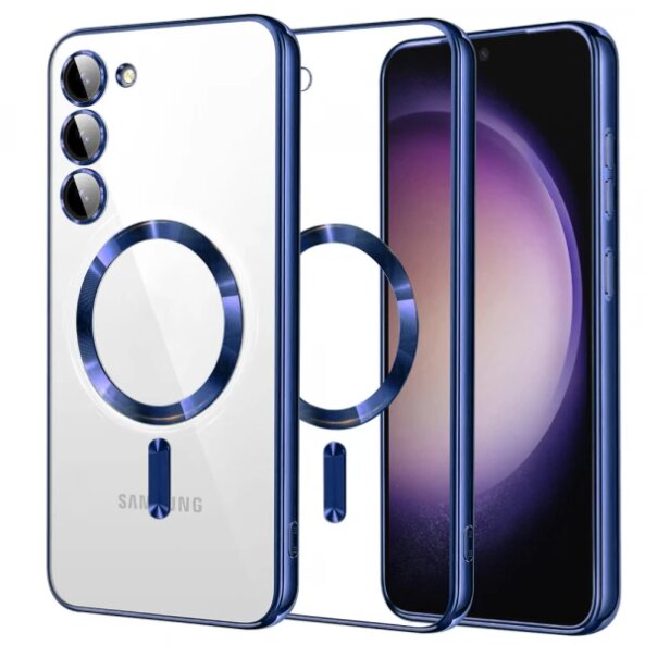 Husa MagSafe pentru Samsung Galaxy S23 S911, Techsuit, Luxury Crystal, Albastra