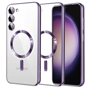 Husa MagSafe pentru Samsung Galaxy S23 S911, Techsuit, Luxury Crystal, Mov Deschis