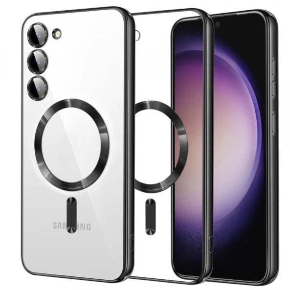 Husa MagSafe pentru Samsung Galaxy S23 S911, Techsuit, Luxury Crystal, Neagra