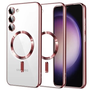 Husa MagSafe pentru Samsung Galaxy S23 S911, Techsuit, Luxury Crystal, Roz