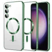 Husa MagSafe pentru Samsung Galaxy S23 S911, Techsuit, Luxury Crystal, Verde Deschis