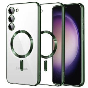 Husa MagSafe pentru Samsung Galaxy S23 S911, Techsuit, Luxury Crystal, Verde Inchis