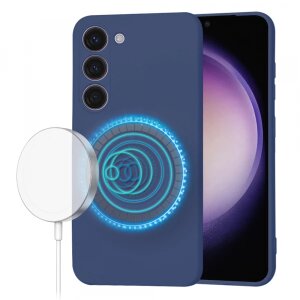 Husa MagSafe pentru Samsung Galaxy S23 S911, Techsuit, SoftFlex, Bleumarin