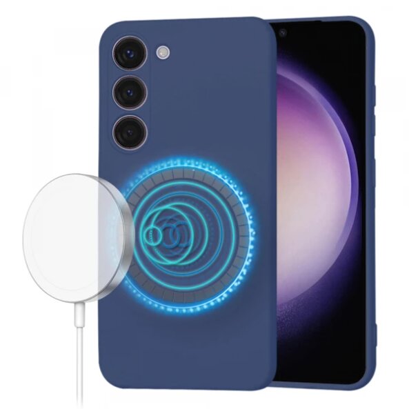 Husa MagSafe pentru Samsung Galaxy S23 S911, Techsuit, SoftFlex, Bleumarin