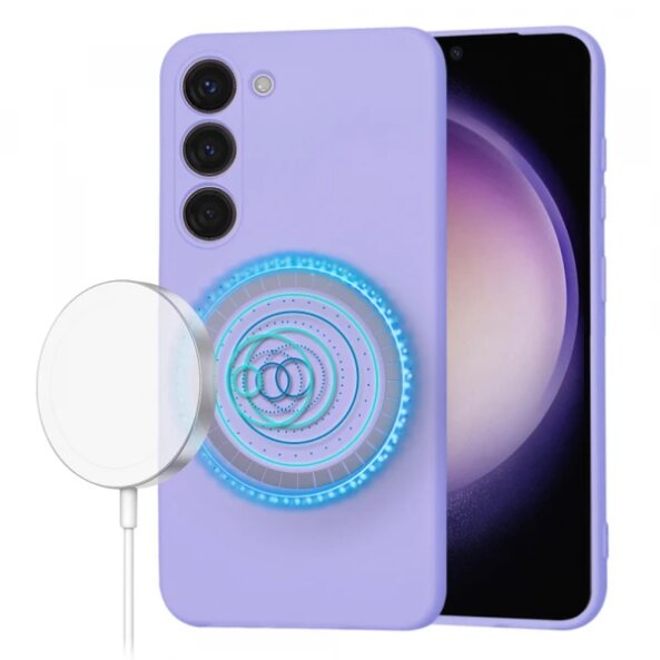 Husa MagSafe pentru Samsung Galaxy S23 S911, Techsuit, SoftFlex, Mov Deschis