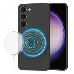 Husa MagSafe pentru Samsung Galaxy S23 S911, Techsuit, SoftFlex, Neagra