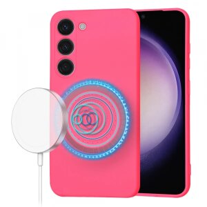 Husa MagSafe pentru Samsung Galaxy S23 S911, Techsuit, SoftFlex, Roz Inchis