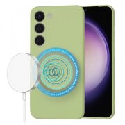 Husa MagSafe pentru Samsung Galaxy S23 S911, Techsuit, SoftFlex, Verde Deschis