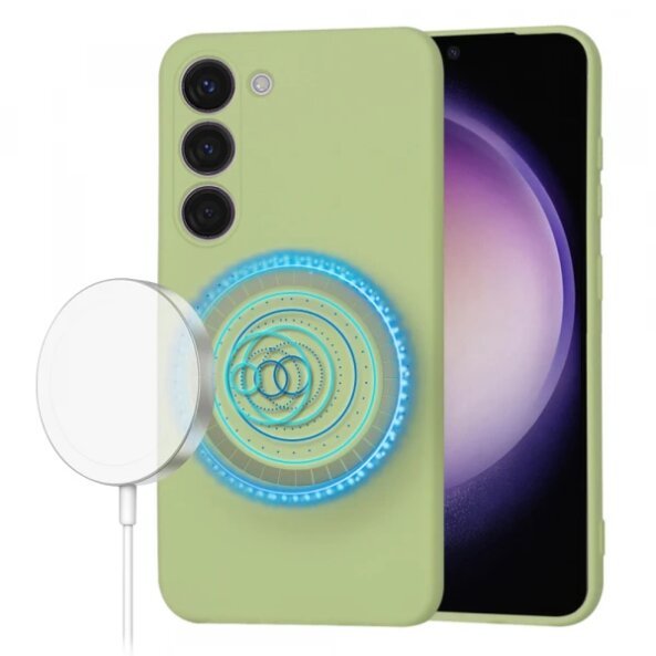 Husa MagSafe pentru Samsung Galaxy S23 S911, Techsuit, SoftFlex, Verde Deschis