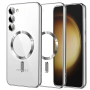 Husa MagSafe pentru Samsung Galaxy S23+ S916, Techsuit, Luxury Crystal, Argintie