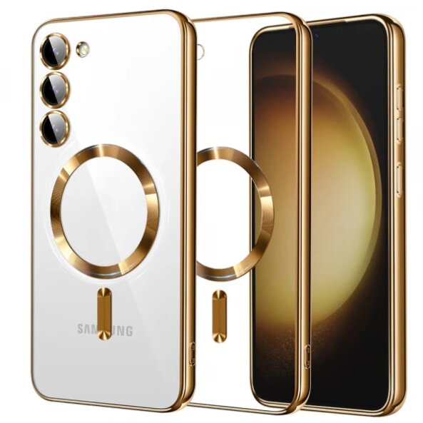Husa MagSafe pentru Samsung Galaxy S23+ S916, Techsuit, Luxury Crystal, Aurie