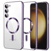 Husa MagSafe pentru Samsung Galaxy S23+ S916, Techsuit, Luxury Crystal, Mov Deschis