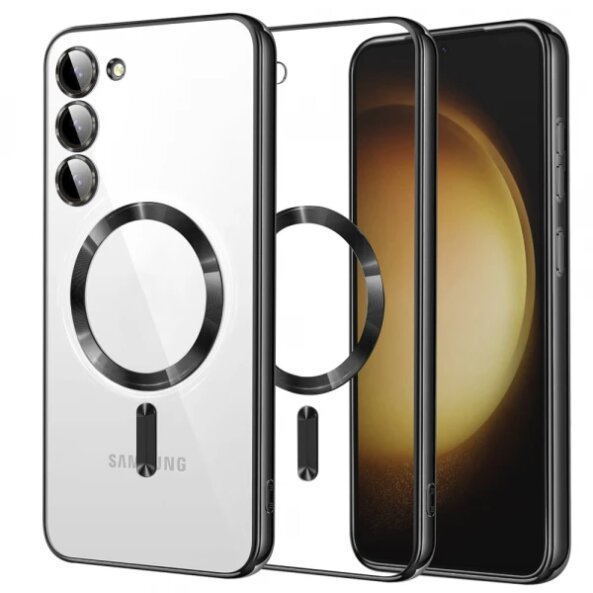 Husa MagSafe pentru Samsung Galaxy S23+ S916, Techsuit, Luxury Crystal, Neagra