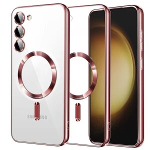 Husa MagSafe pentru Samsung Galaxy S23+ S916, Techsuit, Luxury Crystal, Roz