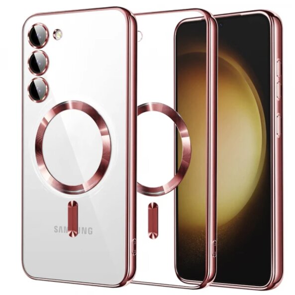 Husa MagSafe pentru Samsung Galaxy S23+ S916, Techsuit, Luxury Crystal, Roz