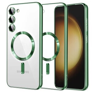 Husa MagSafe pentru Samsung Galaxy S23+ S916, Techsuit, Luxury Crystal, Verde Deschis