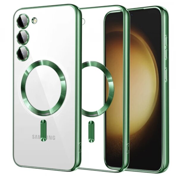 Husa MagSafe pentru Samsung Galaxy S23+ S916, Techsuit, Luxury Crystal, Verde Deschis