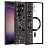 Husa MagSafe pentru Samsung Galaxy S23 Ultra S918, Techsuit, Luxury Glitter, Neagra