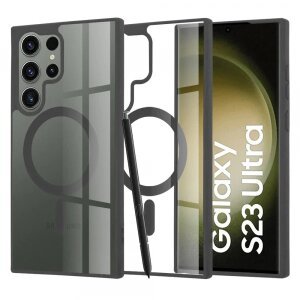 Husa MagSafe pentru Samsung Galaxy S23 Ultra S918, Techsuit, Pro, Neagra