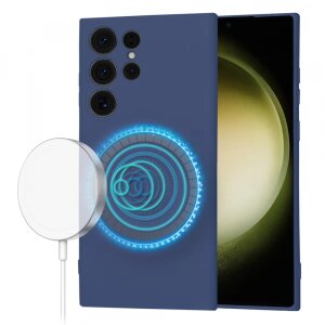 Husa MagSafe pentru Samsung Galaxy S23 Ultra S918, Techsuit, SoftFlex, Bleumarin
