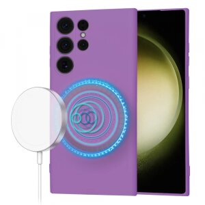 Husa MagSafe pentru Samsung Galaxy S23 Ultra S918, Techsuit, SoftFlex, Mov