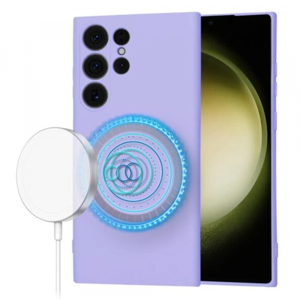 Husa MagSafe pentru Samsung Galaxy S23 Ultra S918, Techsuit, SoftFlex, Mov Deschis