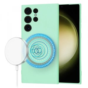 Husa MagSafe pentru Samsung Galaxy S23 Ultra S918, Techsuit, SoftFlex, Verde