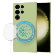 Husa MagSafe pentru Samsung Galaxy S23 Ultra S918, Techsuit, SoftFlex, Verde Deschis