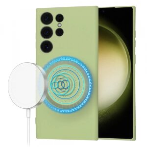 Husa MagSafe pentru Samsung Galaxy S23 Ultra S918, Techsuit, SoftFlex, Verde Deschis