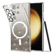 Husa MagSafe pentru Samsung Galaxy S23 Ultra S918, Techsuit, SparkleSkin, Transparenta
