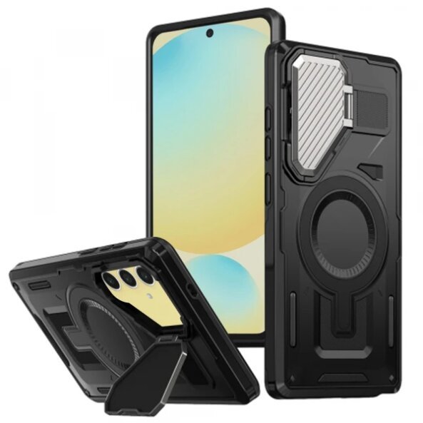 Husa MagSafe pentru Samsung Galaxy S24 FE S721, Techsuit, CamVault, Neagra