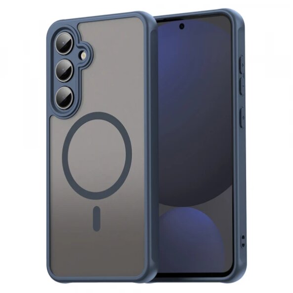 Husa MagSafe pentru Samsung Galaxy S24 FE S721, Techsuit, HaloFrost II, Bleumarin