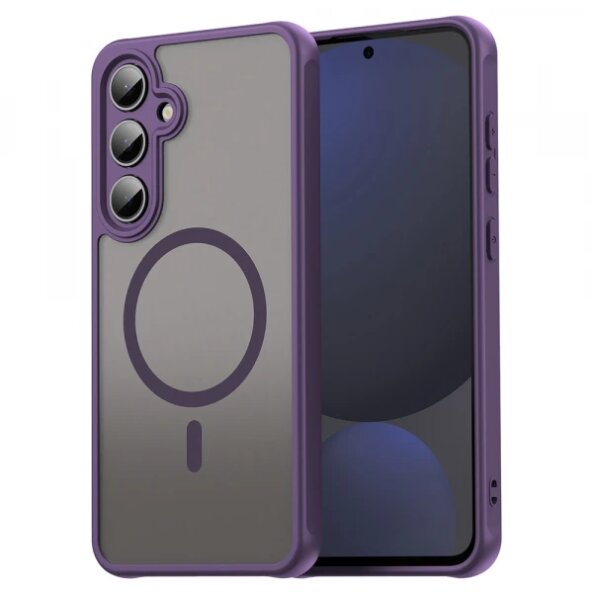 Husa MagSafe pentru Samsung Galaxy S24 FE S721, Techsuit, HaloFrost II, Mov