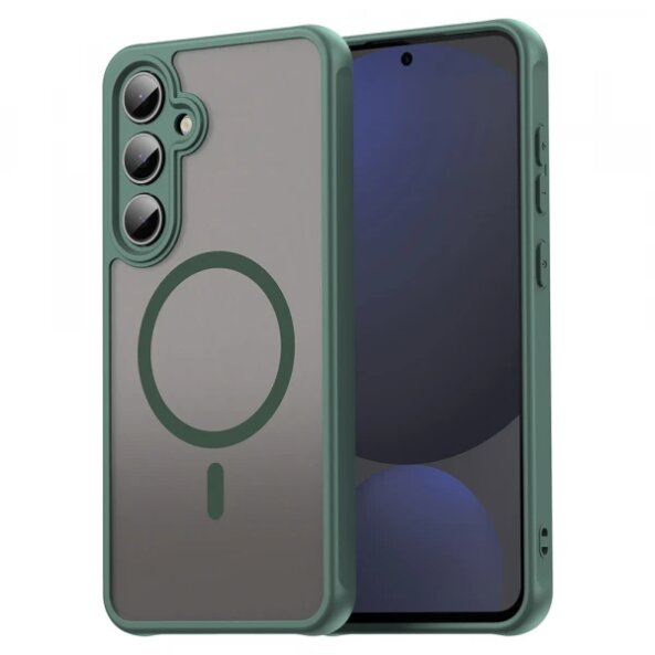 Husa MagSafe pentru Samsung Galaxy S24 FE S721, Techsuit, HaloFrost II, Verde