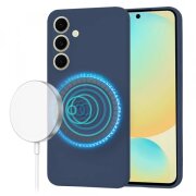 Husa MagSafe pentru Samsung Galaxy S24 FE S721, Techsuit, SoftFlex, Bleumarin