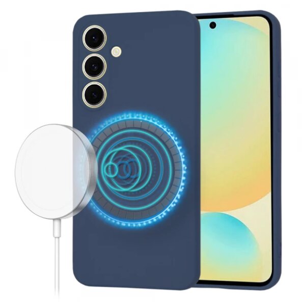Husa MagSafe pentru Samsung Galaxy S24 FE S721, Techsuit, SoftFlex, Bleumarin