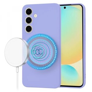 Husa MagSafe pentru Samsung Galaxy S24 FE S721, Techsuit, SoftFlex, Mov Deschis