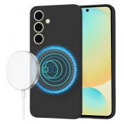 Husa MagSafe pentru Samsung Galaxy S24 FE S721, Techsuit, SoftFlex, Neagra