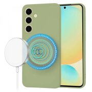 Husa MagSafe pentru Samsung Galaxy S24 FE S721, Techsuit, SoftFlex, Verde Deschis