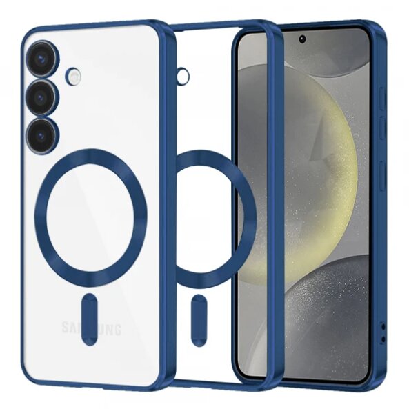 Husa MagSafe pentru Samsung Galaxy S24 S921, Techsuit, Luxury Crystal, Albastra